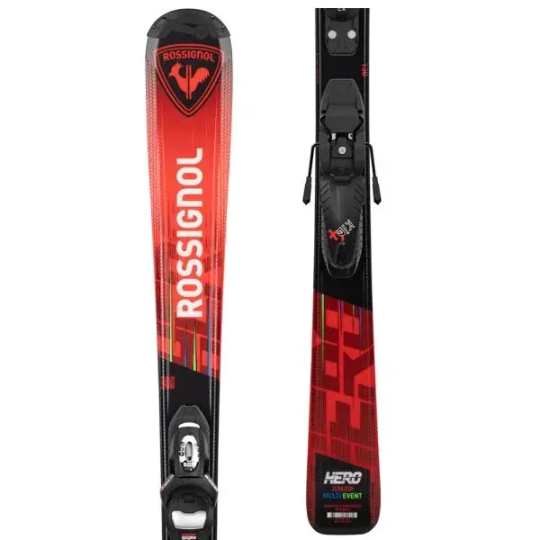 Rossignol HERO JR 100-140 KID-X + KID 4 GW Juniorské zjazdové lyže, červená, veľkosť