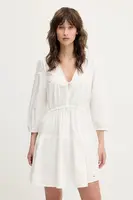 Bavlněné šaty Tommy Jeans bílá barva, mini, DW0DW20341