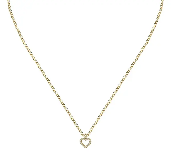 La Petite Story Romantický pozlacený náhrdelník se srdíčkem Love LPS10ASD22