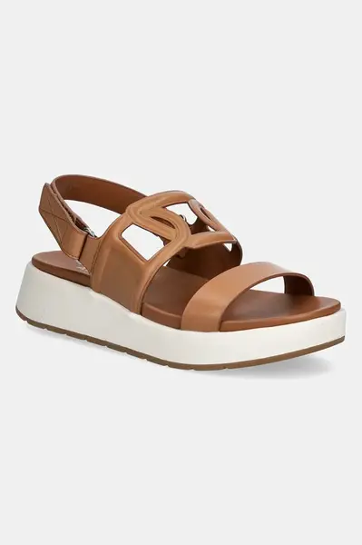 Kožené sandály Aldo ONUVIA dámské, hnědá barva, na platformě, 13965197