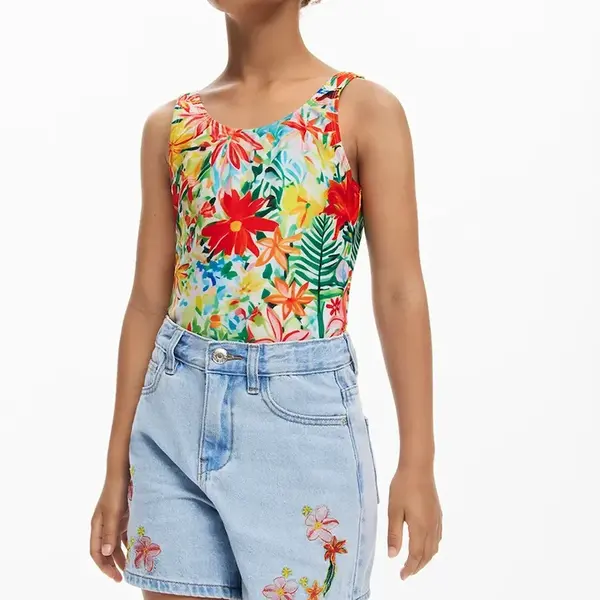 Jednodílné dětské plavky Desigual červená barva, 25SGMK03