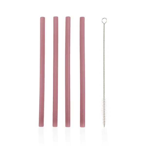 Zopa Silikonové brčko 4ks, Old Pink 3