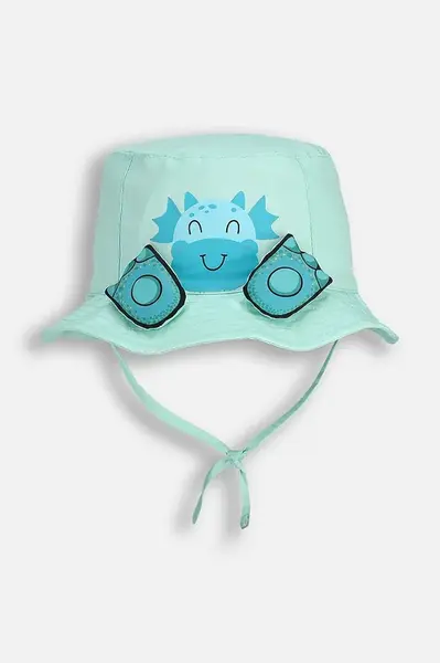 Dětský bavlněný klobouk Coccodrillo tyrkysová barva, ACCESSORIES SUMMER BOY