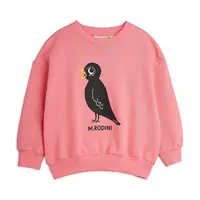 Dětská bavlněná mikina Mini Rodini Blackbird růžová barva, s potiskem, 2562013628