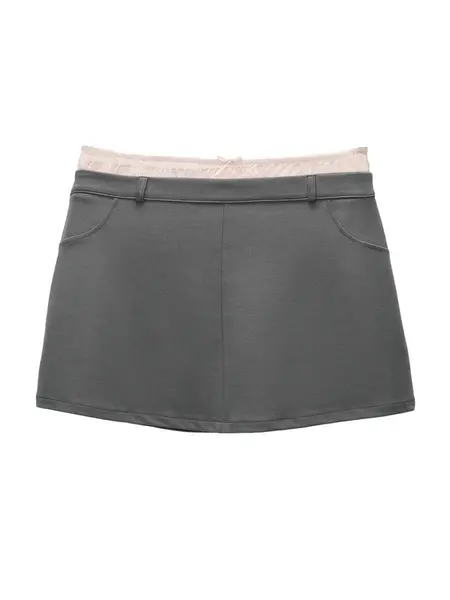 Pull&Bear Sukňa  tmavosivá / púdrová