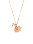 Vuch Ocelový náhrdelník Origami labuť Steya Rose Gold