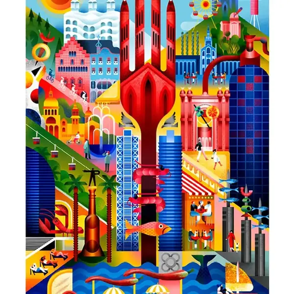 Puzzle Balvi Barcelona 1000 pcs více barev