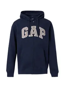 GAP Tepláková bunda  krémová / námornícka modrá / tmavošedá
