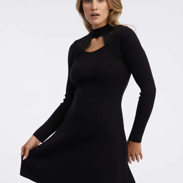 Čierne dámske úpletové šaty ORSAY