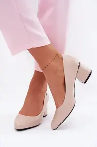 Vinceza béžové lodičky na nízkém podpatku