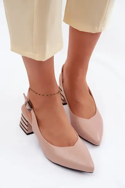 Dámské sandály na podpatku Vinceza béžové