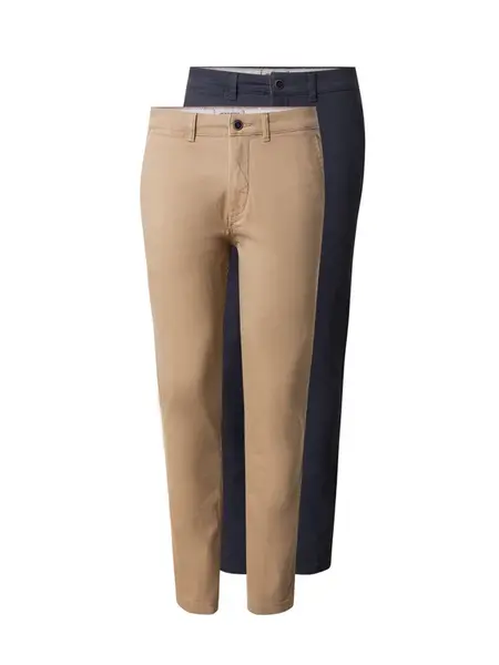 JACK & JONES Chino nohavice 'Macro Dave'  béžová / tmavomodrá