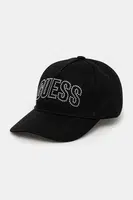 Kšiltovka Guess INES dámská, černá barva, hladká, W5GZ15 WEGD0
