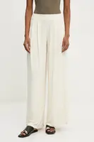 Kalhoty Answear.LAB dámské, béžová barva, jednoduché, high waist