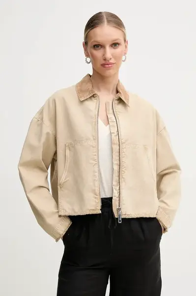 Bavlněná bunda MAX&Co. béžová barva, oversize, 2516081013200