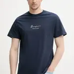 Bavlněné tričko Solid PEDRO tmavomodrá barva, s aplikací, 21108606 194010