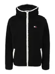 Tommy Jeans Flisová bunda  čierna / biela