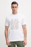 Bavlněné tričko BOSS bílá barva, s potiskem, 50538438