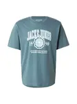 JACK & JONES Tričko 'JJMAKO'  modrozelená / nebesky modrá / biela