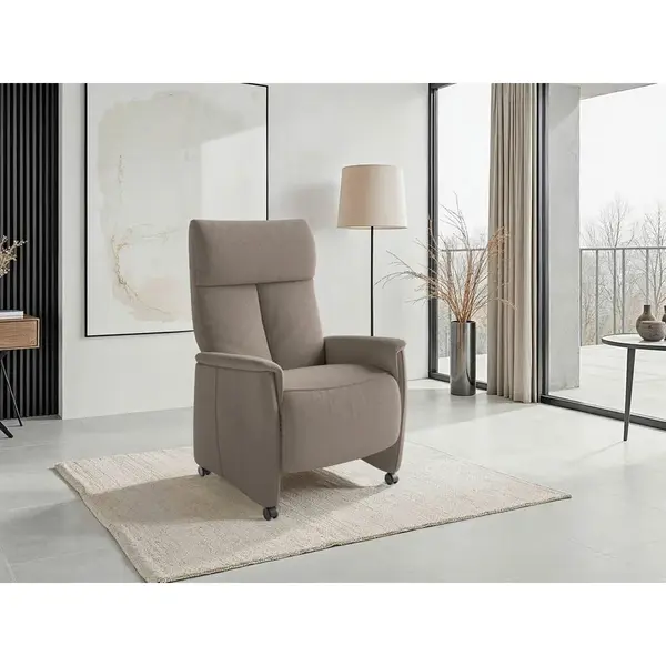 Sit & More RELAXAČNÍ KŘESLO, textil, šedohnědá