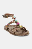 Kožené sandály Kurt Geiger London Octavia Flexi Gladiator dámské, zlatá barva, 4369068109