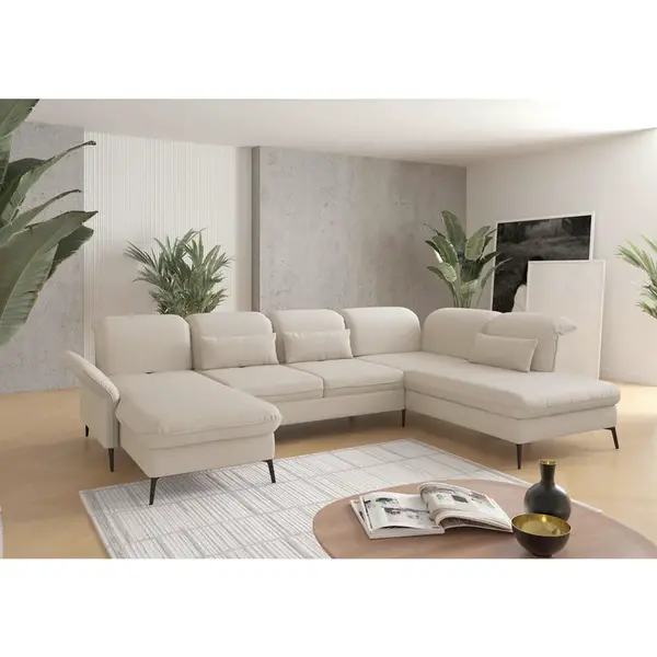 Sit & More SEDACÍ SOUPRAVA, textil, krémová