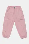 Dětské kalhoty United Colors of Benetton růžová barva, hladké, 4L2VGF028