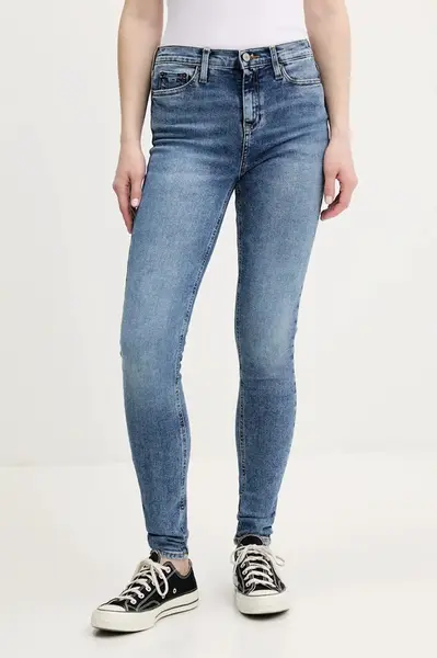 Džíny Tommy Jeans dámské, modrá barva, DW0DW20652