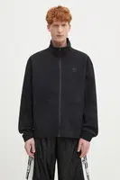 Bavlněná mikina adidas Originals Essentials Seersucker Track Top pánská, černá barva, hladká, JD2458