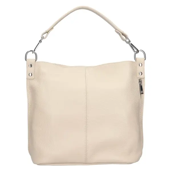 Dámská kožená kabelka přes rameno Italia Kaly - béžová