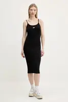 Šaty Tommy Jeans černá barva, midi, přiléhavé, DW0DW20330