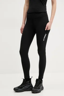 Legíny adidas TERREX Multi dámské, černá barva, hladké, JF1266