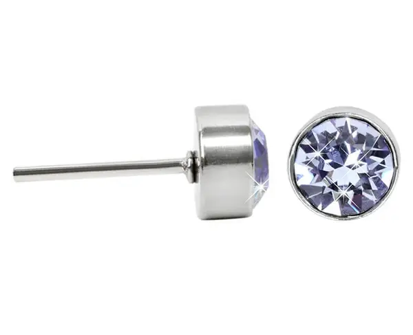 Levien Ocelové náušnice Chaton Light Sapphire
