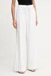 Kalhoty s příměsí lnu Gestuz dámské, bílá barva, high waist, 10910517