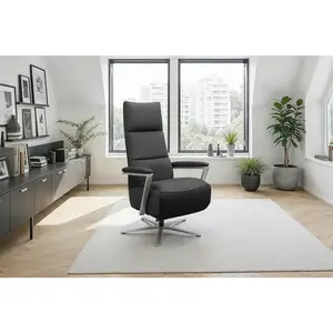 Sit & More RELAXAČNÍ KŘESLO, kůže, černá