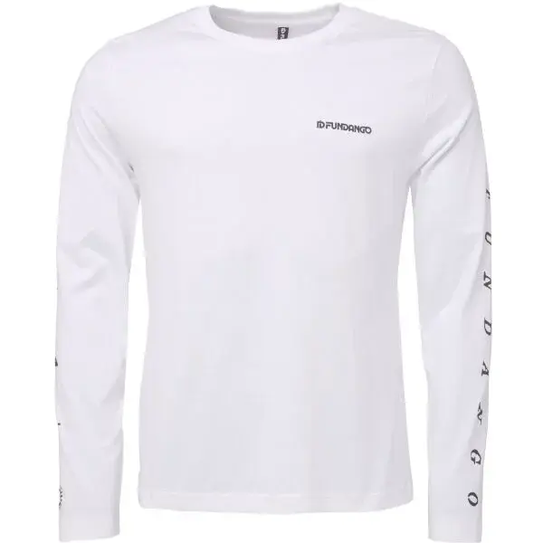 FUNDANGO ESSENTIAL Pánske tričko s dlhým rukávom, biela, veľkosť