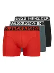 JACK & JONES Boxerky 'JACNINE.ZERO'  čadičová / svetlosivá / červená / čierna