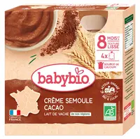 BABYBIO Kapsička krém kakao a krupička 8m + 4 x 85 g