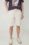 Šortky s příměsí lnu Medicine béžová barva