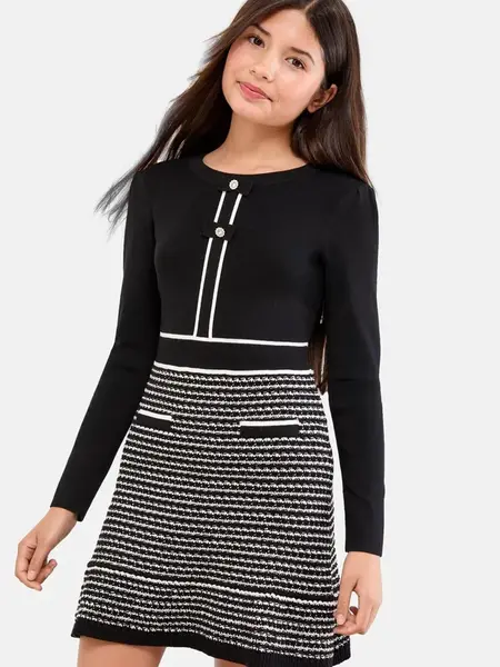 Lipsy Šaty  čierna / biela