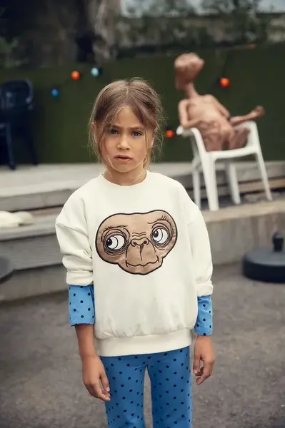 Mini Rodini  Detská bavlnená mikina  E.T.