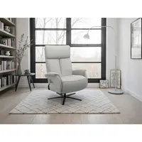 Sit & More RELAXAČNÍ KŘESLO, kůže, světle šedá