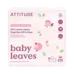 ATTITUDE Baby Leaves Vlhčené ubrousky 99% vody bez vůně 3x72 ks