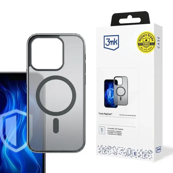 Ochranný kryt 3mk Frosty MagCase pro Apple iPhone 16e / 17e, černá