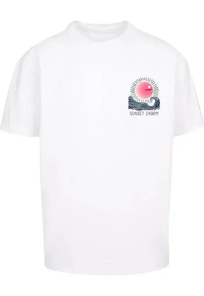 Merchcode Tričko 'Sunset Charm'  biela