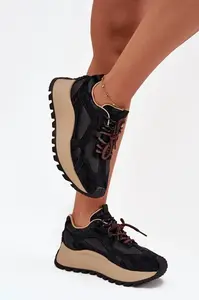 BIG STAR SHOES Kožené Sneakersy Na Platformě Dámské Big Star