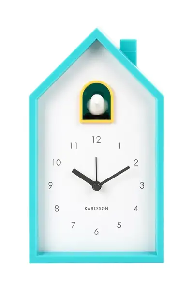 Kukačkové hodiny Karlsson Modern Cuckoo tyrkysová barva