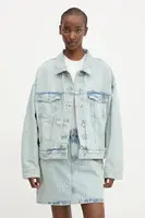 Džínová bunda Hugo Blue modrá barva, přechodná, 50534757