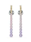 Swarovski Náušnice  žltá / levanduľová / ružová / strieborná