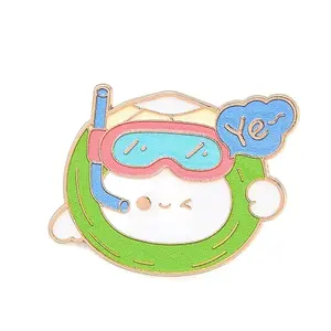 Diving Coconut Enamel Pins